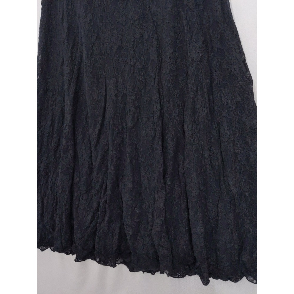 Cabi Lace Midi Skirt Womens Sz S Black Floral A-Line Lined Scalloped Hem - Picture 3 of 11